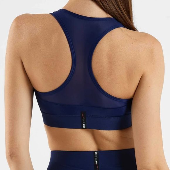 NWT Adam Selman Sport Sheer Racer Bra in Midnight Blue Size Medium - Picture 3 of 10